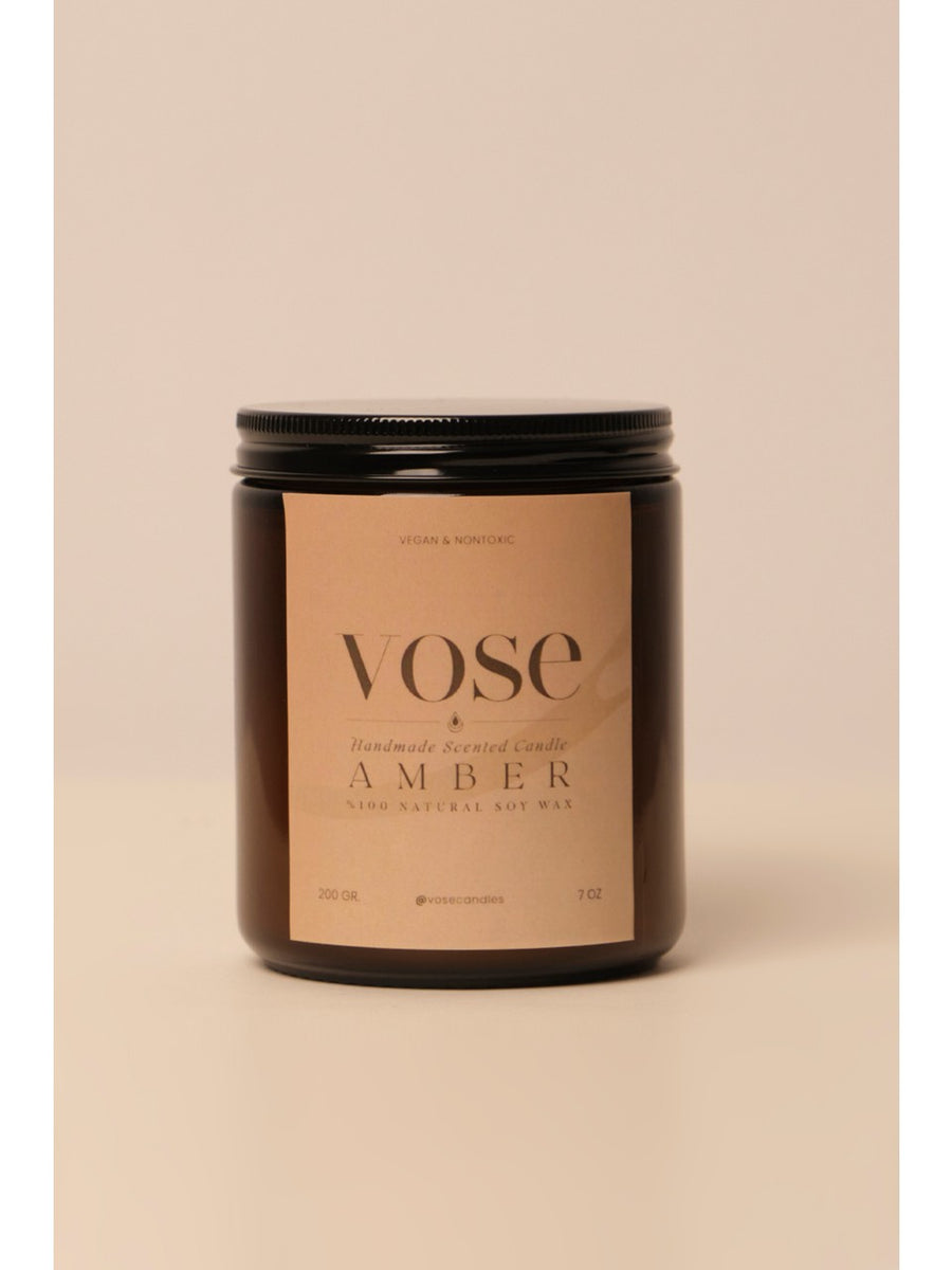 Vose Amber Kokulu % 100 Doğal Soya Wax Amber Kavanoz Mum