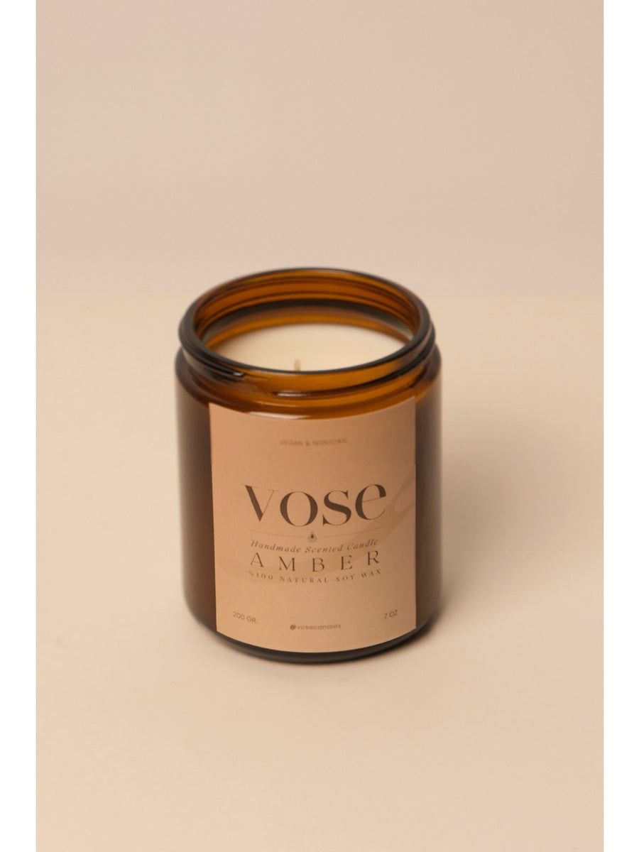 Vose Amber Kokulu % 100 Doğal Soya Wax Amber Kavanoz Mum