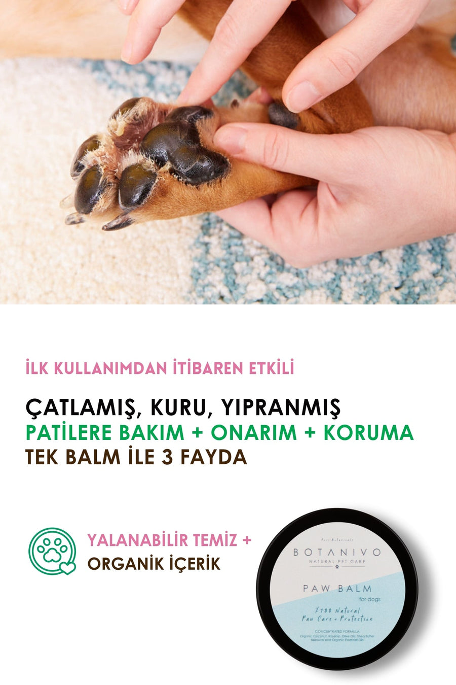 Botanivo Köpekler İçin Hassas Şampuan ve Pati Balm Seti