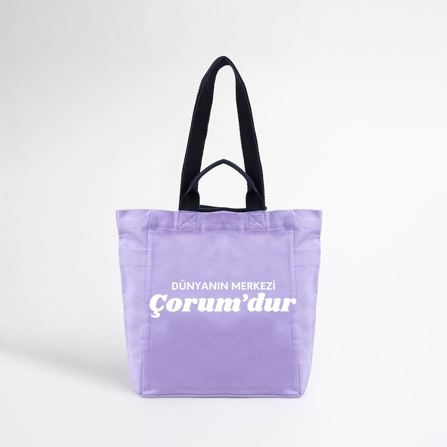 FULIQUE Dünya'nın Merkezi Çorum’dur KANVAS ÇANTA