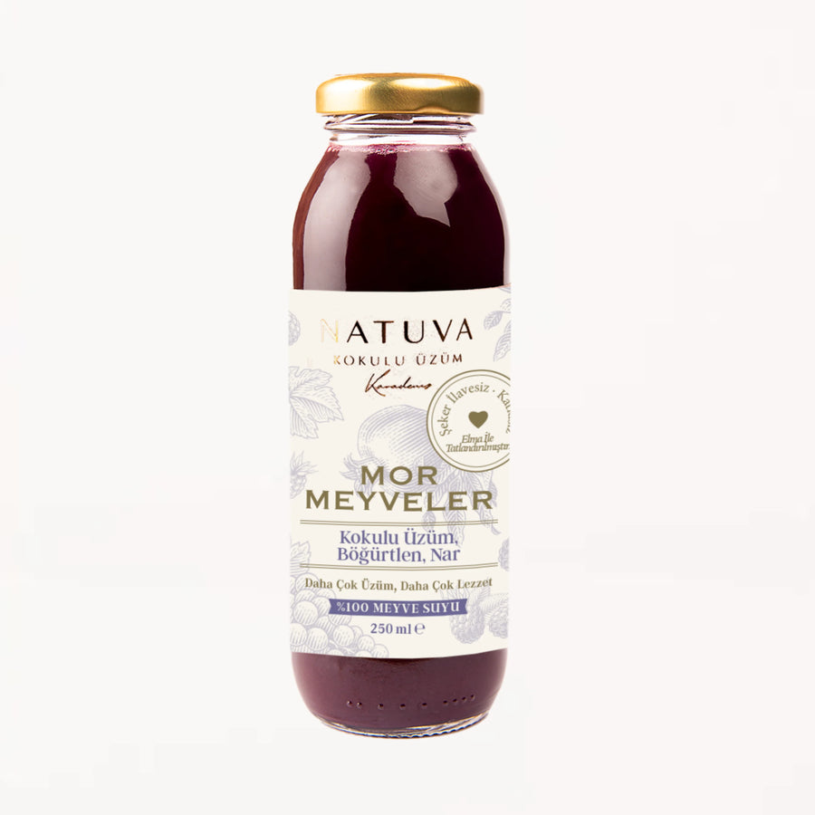 Mor Meyveler % 100 Meyve Suyu 250 ml ( Kokulu Üzüm, Böğürtlen, Nar )