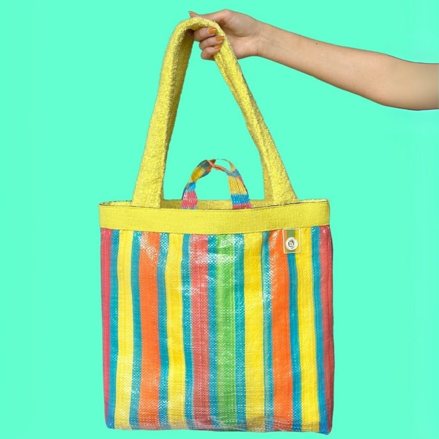 HAVLU ASTARLI PLAJ ÇANTASI - SARI