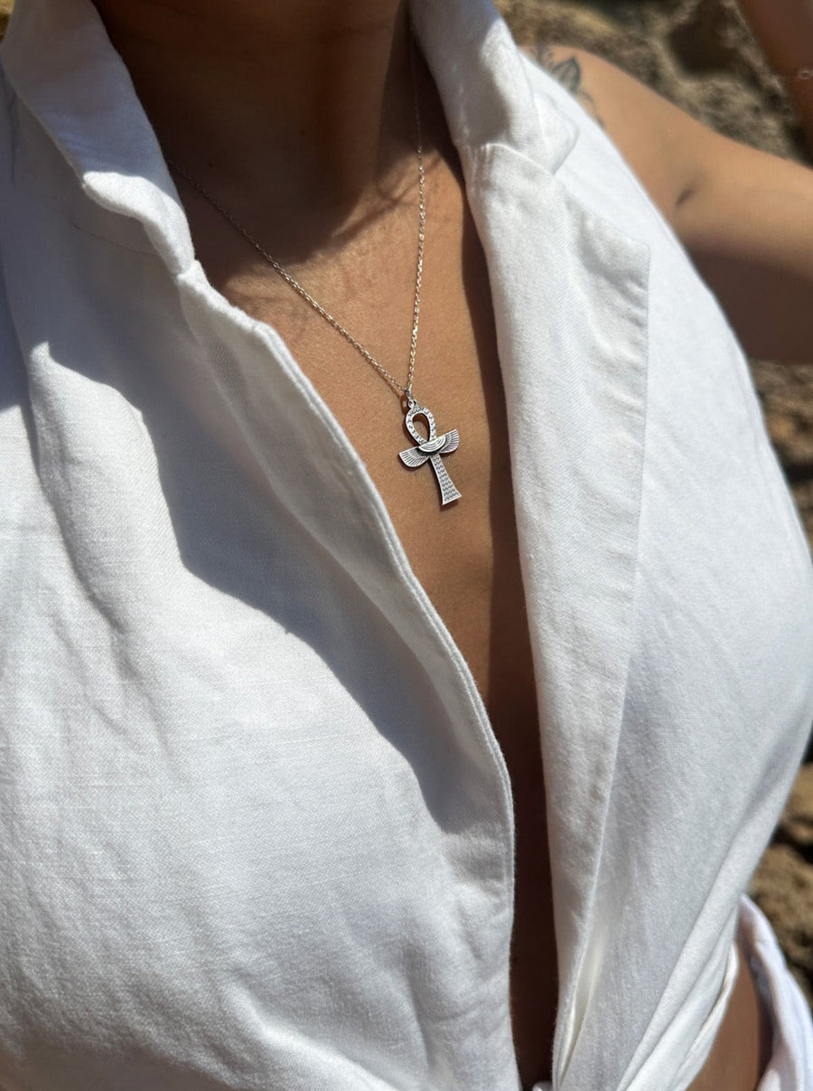 ANKH GÜMÜŞ KOLYE