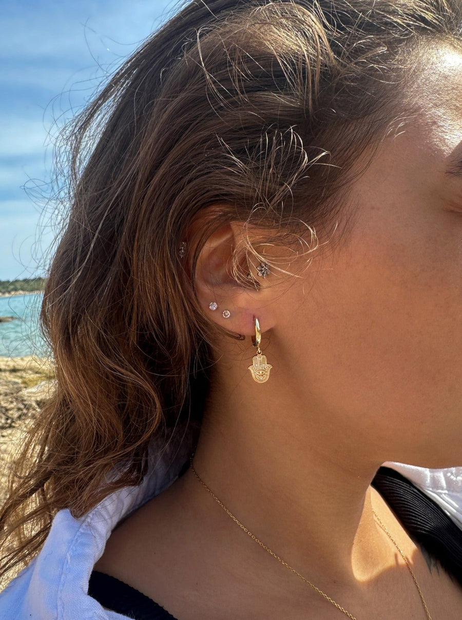 HAMSA GÜMÜŞ KÜPE