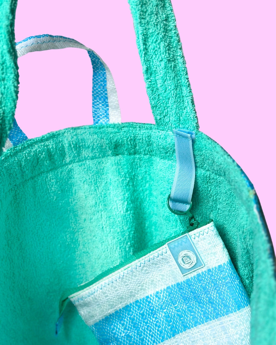 HAVLU ASTARLI PLAJ ÇANTASI -  MAVİ