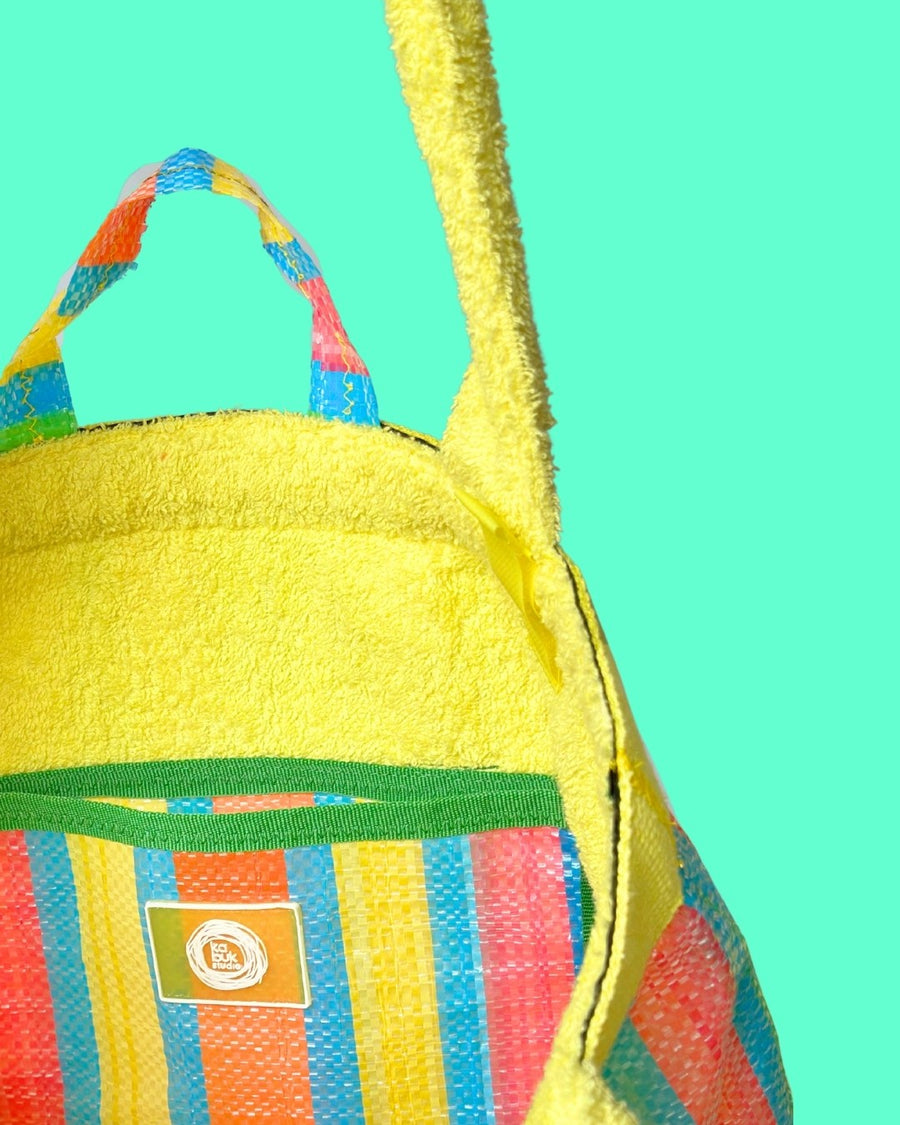 HAVLU ASTARLI PLAJ ÇANTASI - SARI