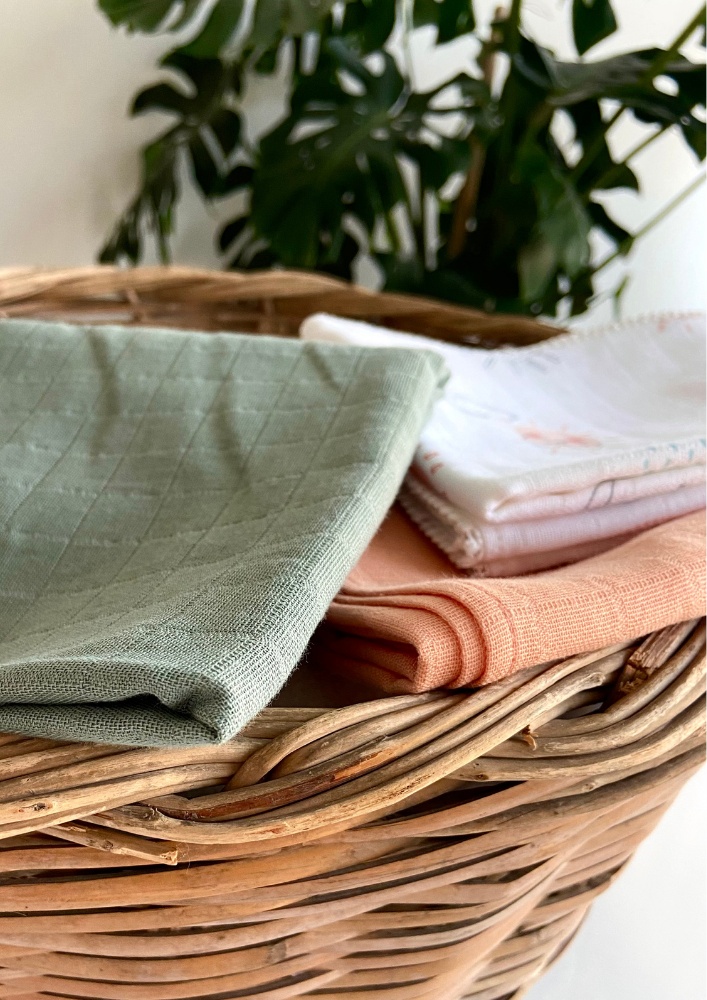 %100 Organik Pamuk Muslin Örtü / Bebek Battaniyesi 3'lü Set - Gunes