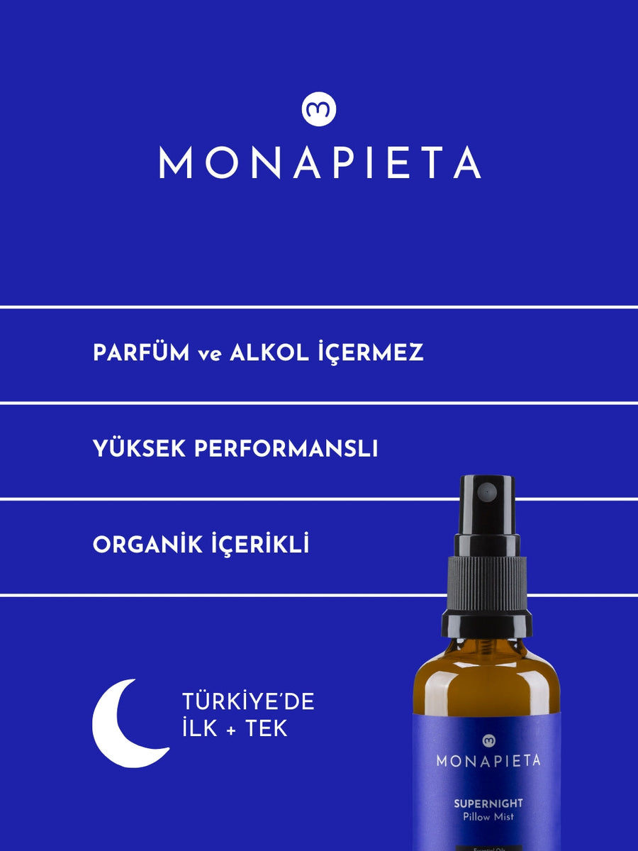 Monapieta Mükemmel Gece Uykusu Yastık Spreyi 2’li Set | 11 Değerli Esansiyel Yağ