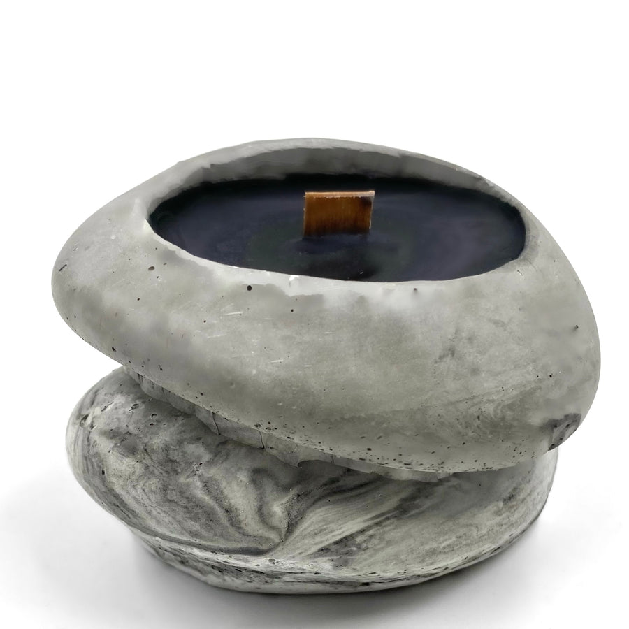 Asimetrik Mum Gri-Mermer Görünümlü