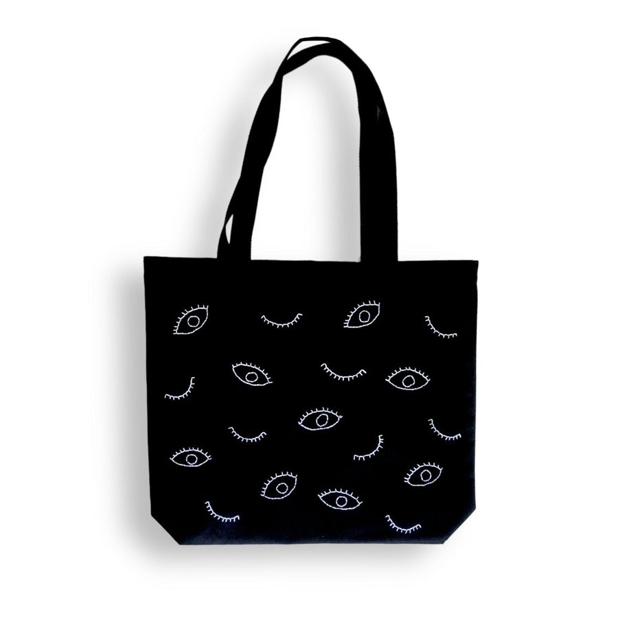 EYES BLACK LARGE TOTE BAG