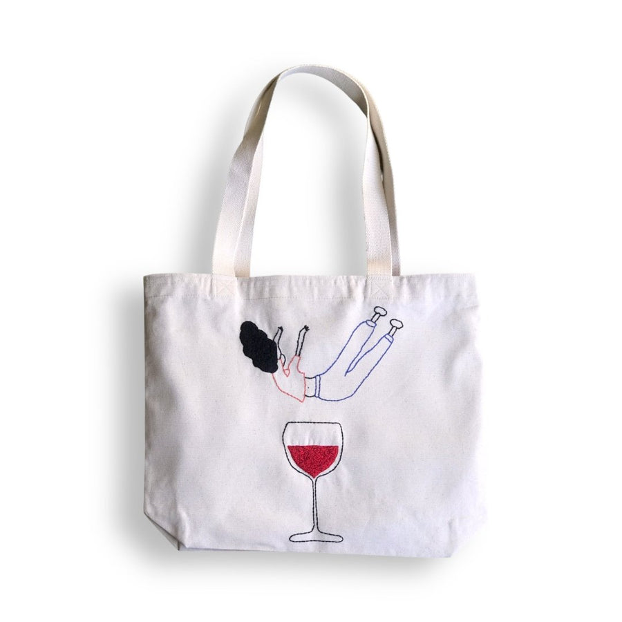 FALLING INTO WINE LARGE TOTE BAG