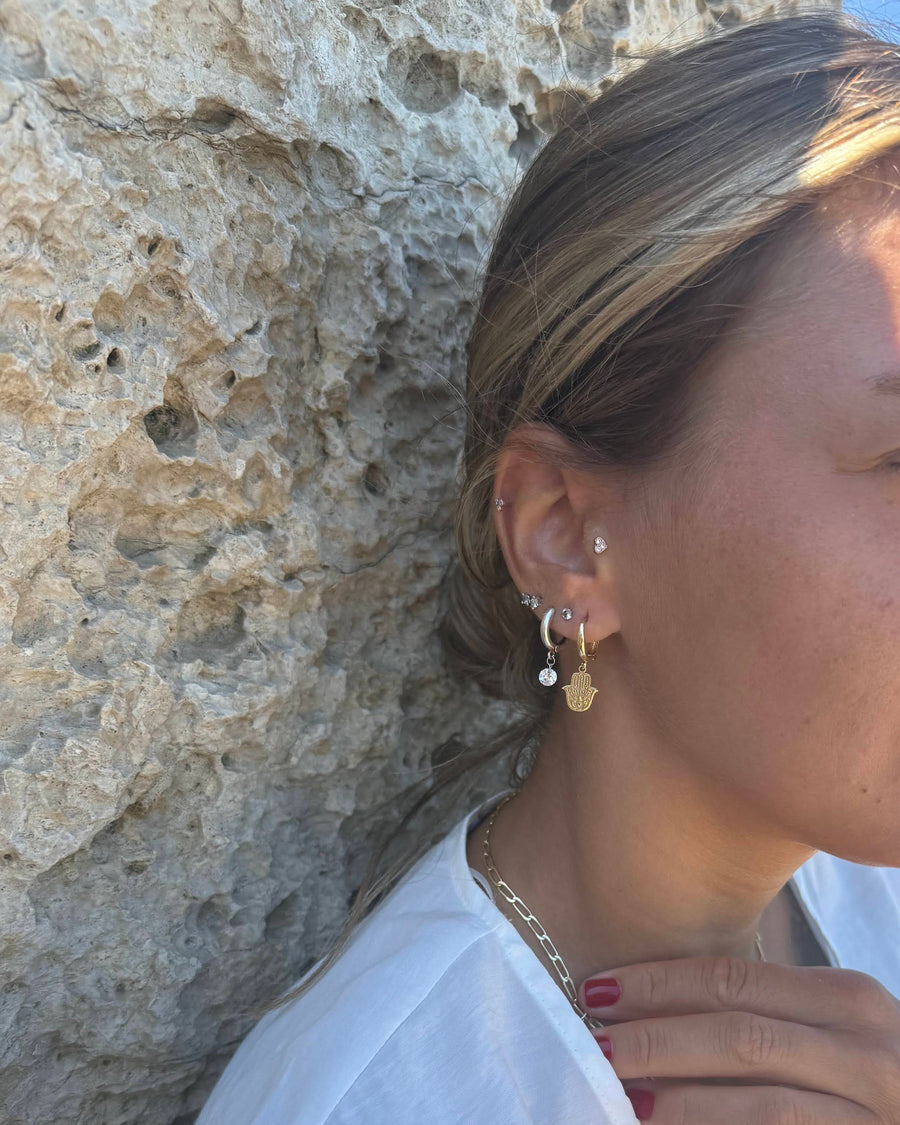 HAMSA GÜMÜŞ KÜPE