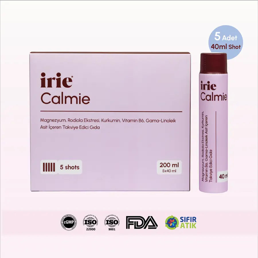 Calmie Magnezyum, Rodiola, Ekstresi, Kurkumin, Vit B6, GLA İçeren Takviye Edici Gıda (40mL x 5)