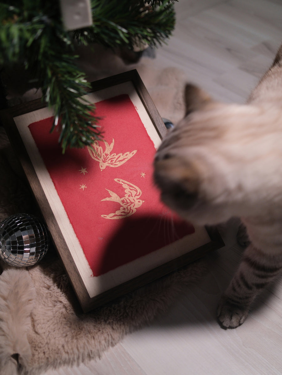 Swallows ✦ Orjinal Linöl Baskı