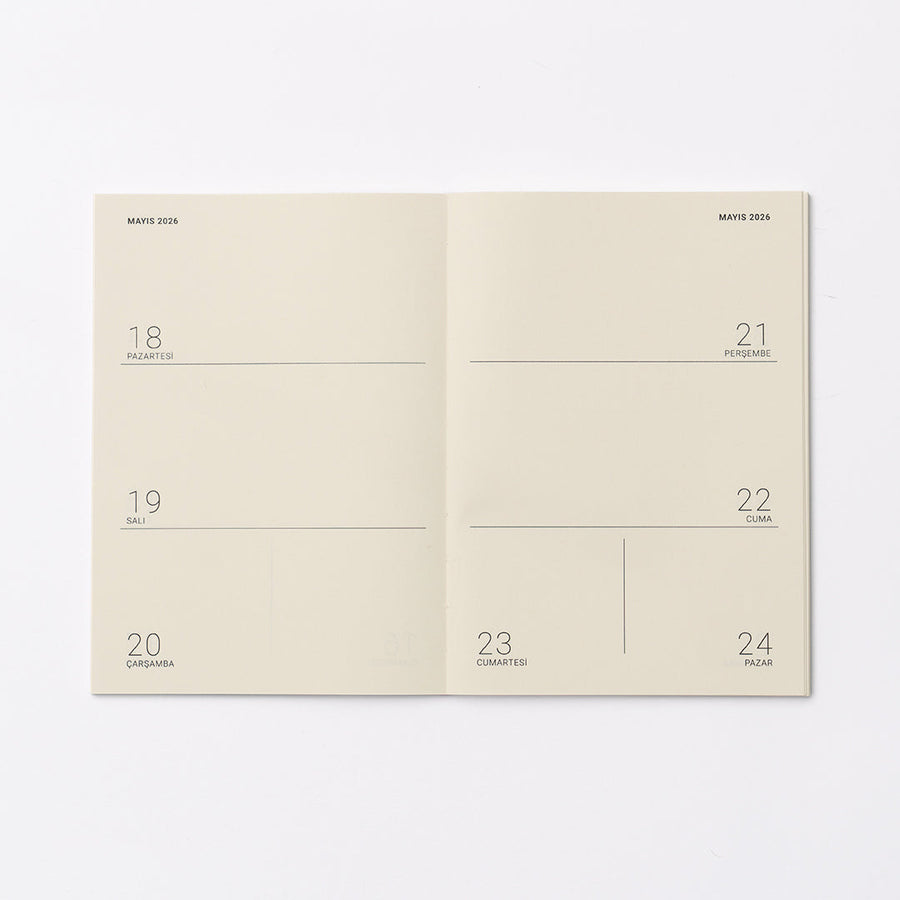 2026 Haftalık Ajanda - Spiral