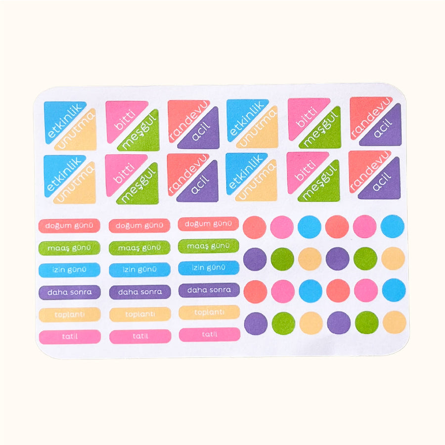 Ajanda Hatırlatıcı Sticker Seti