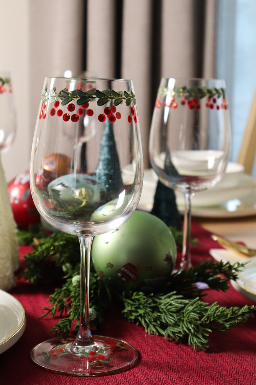 2'li Şarap Kadehi – Poinsettia