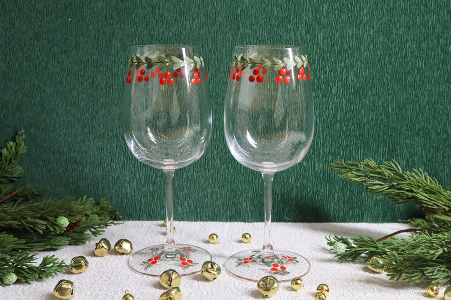 2'li Şarap Kadehi – Poinsettia