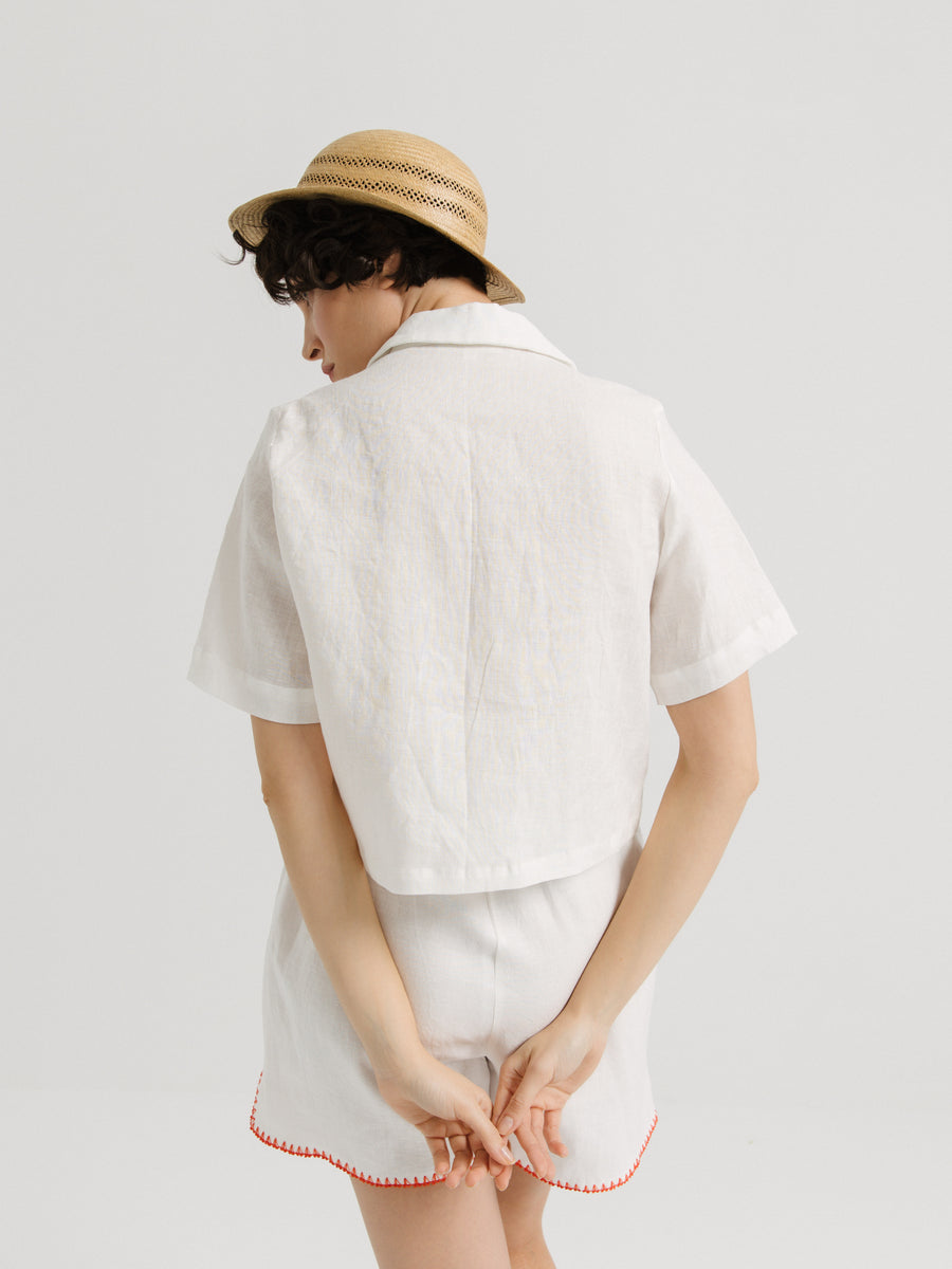 Craft Keten Horozlu Gömlek