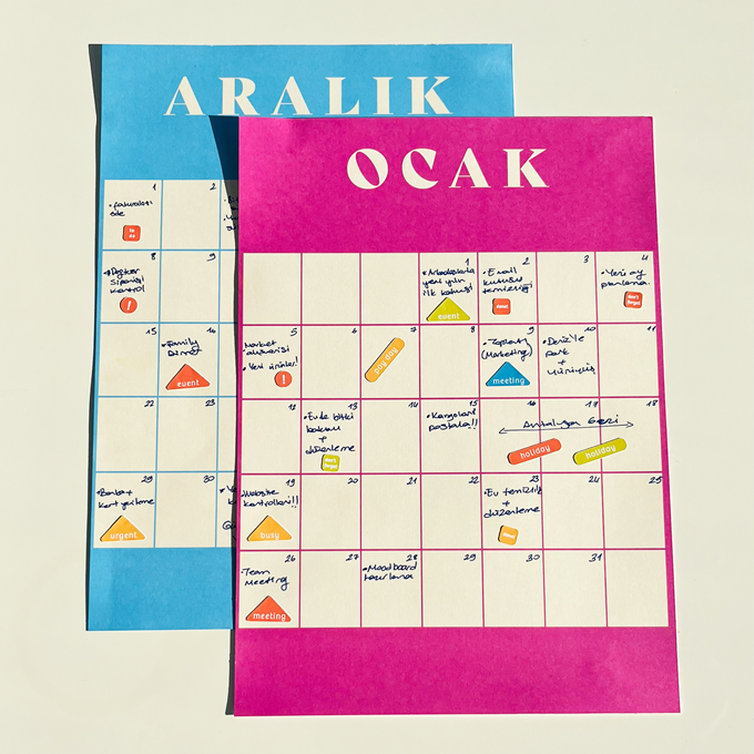 Ajanda Sticker Set - İngilizce