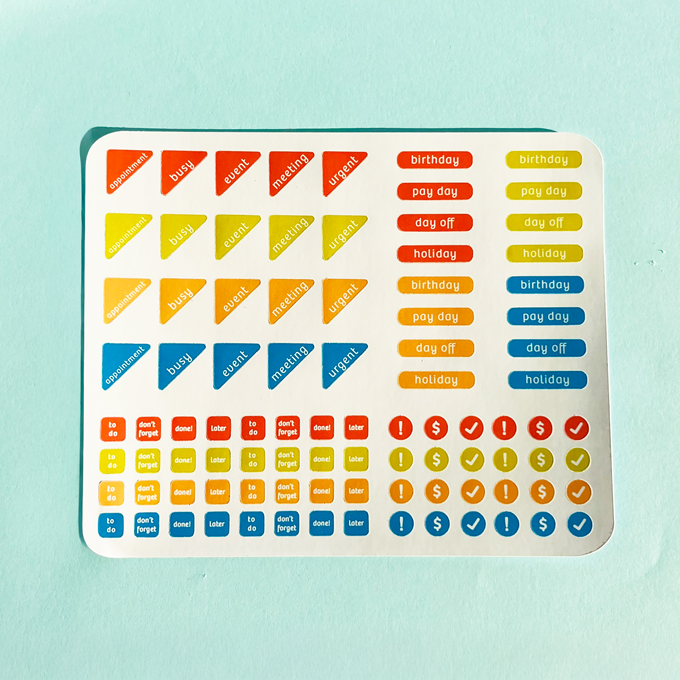 Ajanda Sticker Set - İngilizce