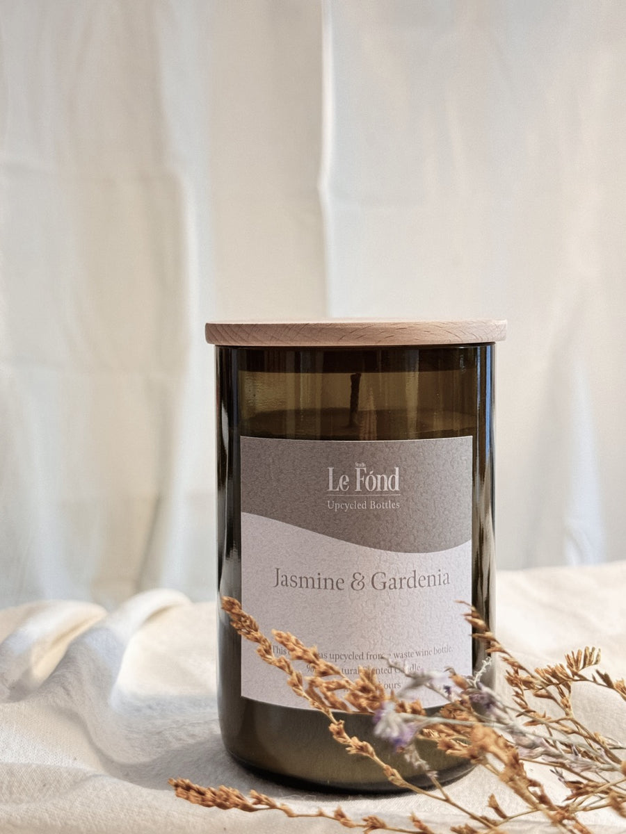 Atık Şişelerden Dönüştürülmüş Mum - Jasmine & Gardenia