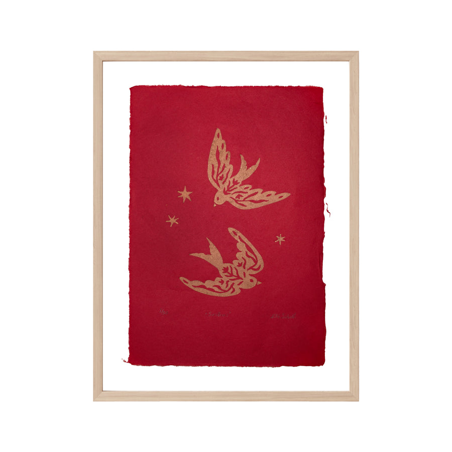 Swallows ✦ Orjinal Linöl Baskı