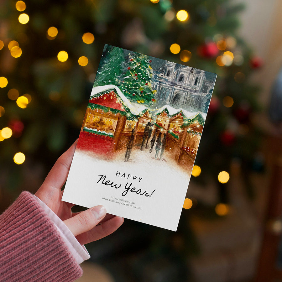 Yılbaşı Tebrik Kartı / Kartpostal / Vienna Christmas Market