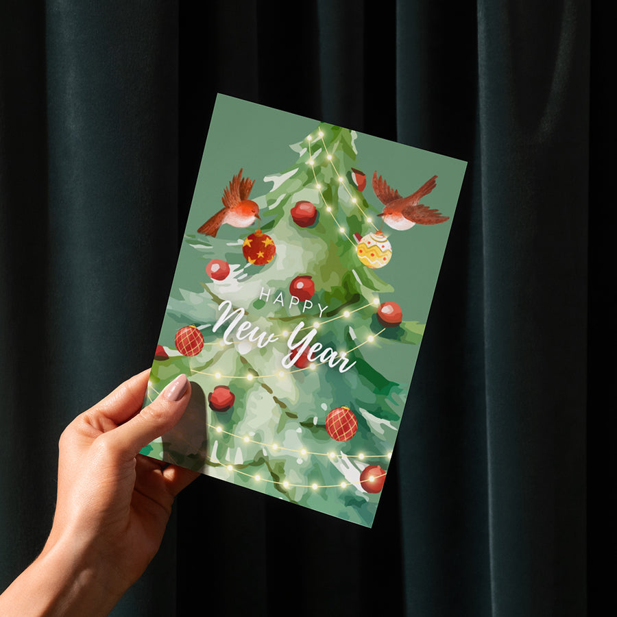 Yılbaşı Tebrik Kartı / Yeni Yıl Kartpostal / Yılbaşı Süslemesi