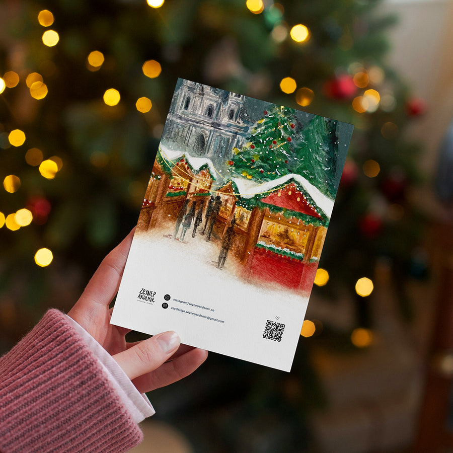 Yılbaşı Tebrik Kartı / Kartpostal / Vienna Christmas Market