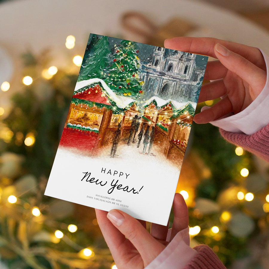 Yılbaşı Tebrik Kartı / Kartpostal / Vienna Christmas Market