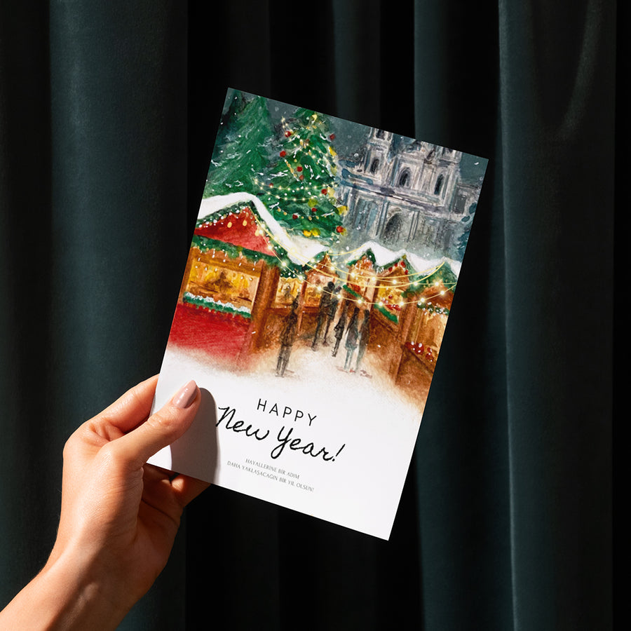 Yılbaşı Tebrik Kartı / Kartpostal / Vienna Christmas Market