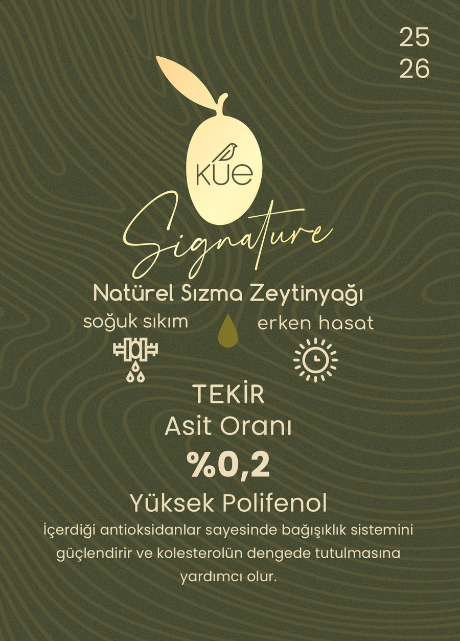 Kue Signature Erken Hasat Soğuk Sıkım Natürel Sızma Zeytinyağı