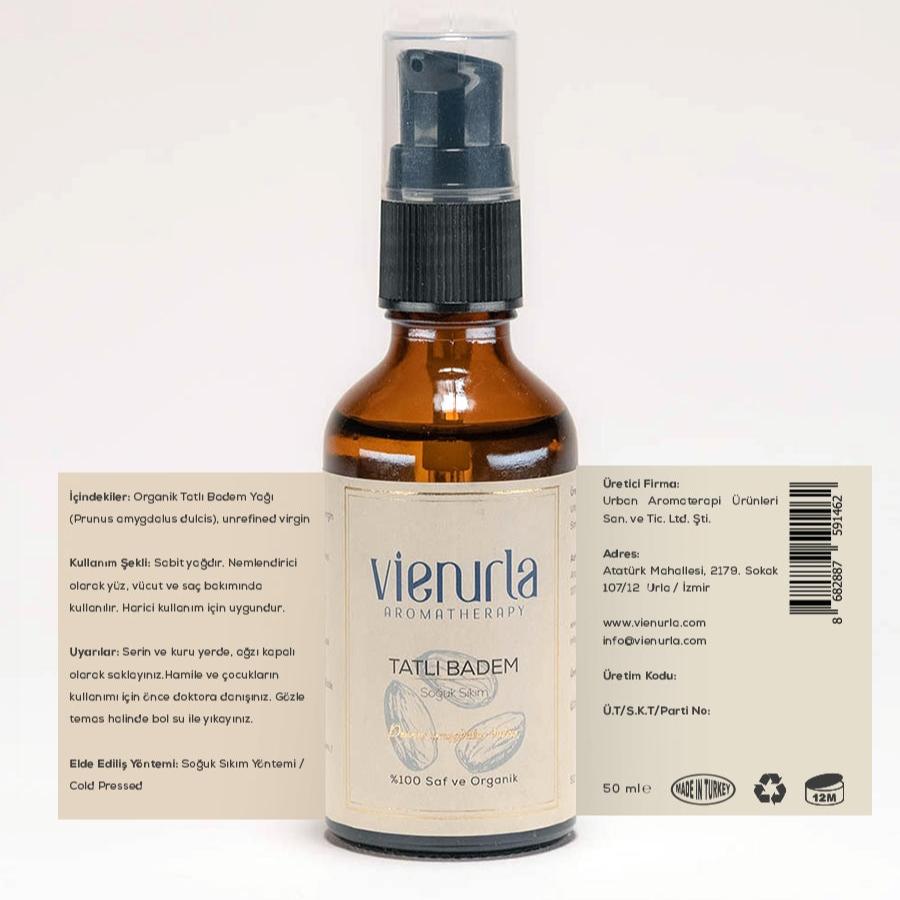 Vienurla Aromatherapy - Organik Tatlı Badem Yağı 50ml