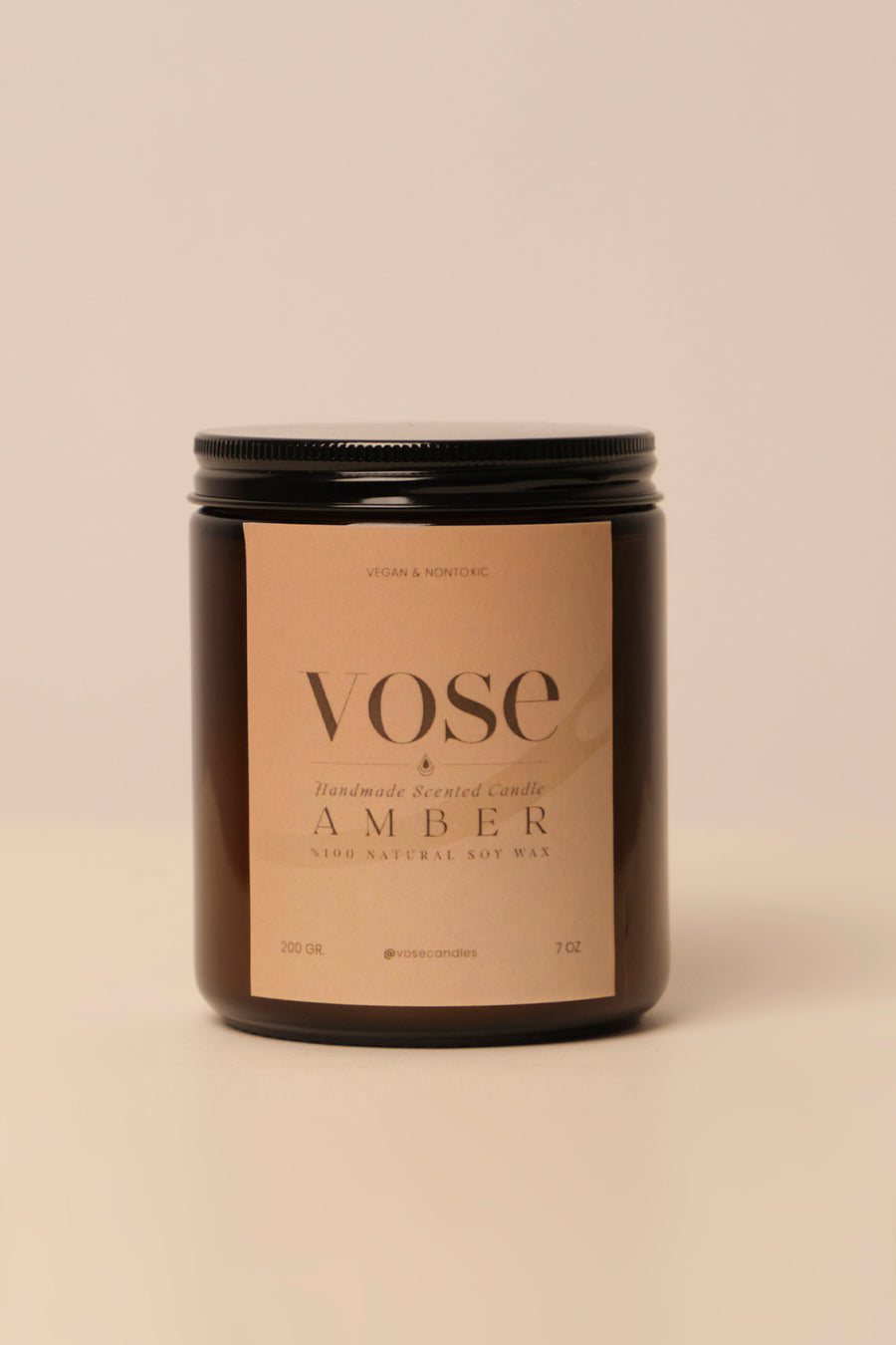 Vose Amber Kokulu % 100 Doğal Soya Wax Amber Kavanoz Mum