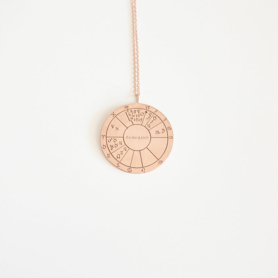 DOĞUM HARİTASI HARFLİ GÜMÜŞ KOLYE