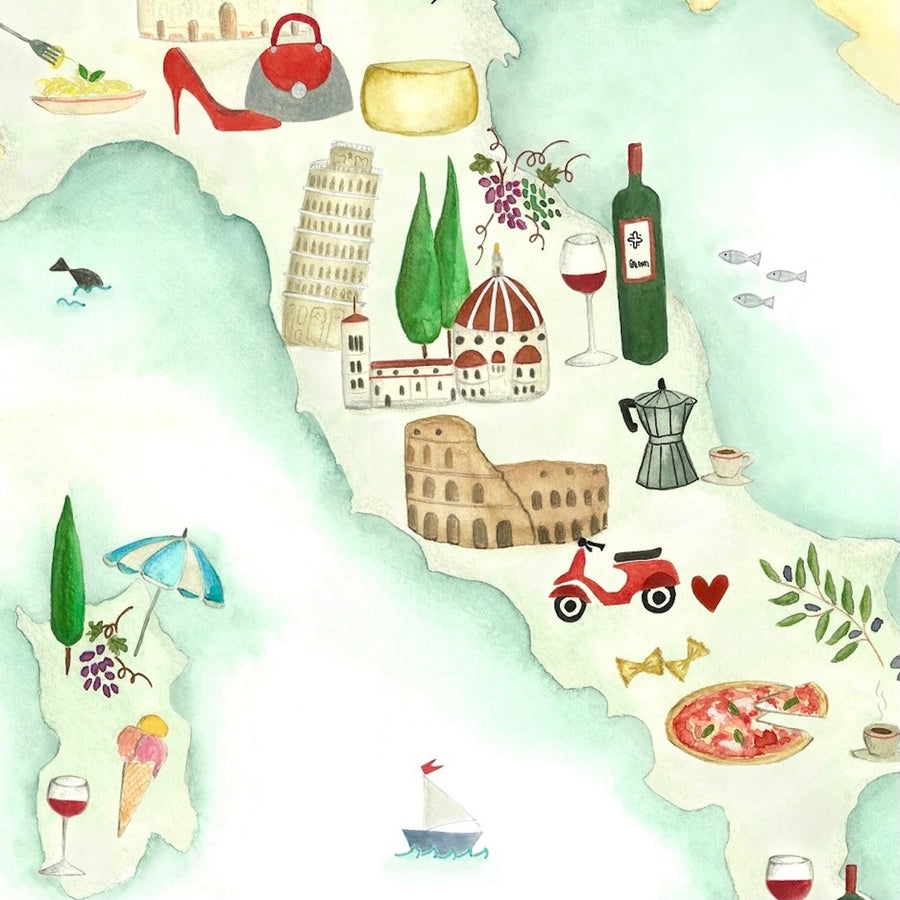 İtalya Haritası Art Print