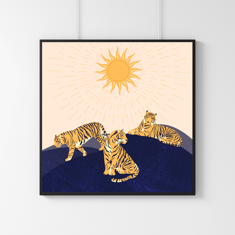 Family of Tiger Art Print
