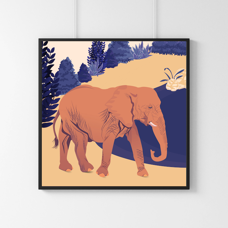 Elephant Walk Art Print
