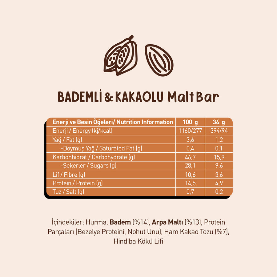 Malty 12'li Bademli & Kakaolu Malt Bar