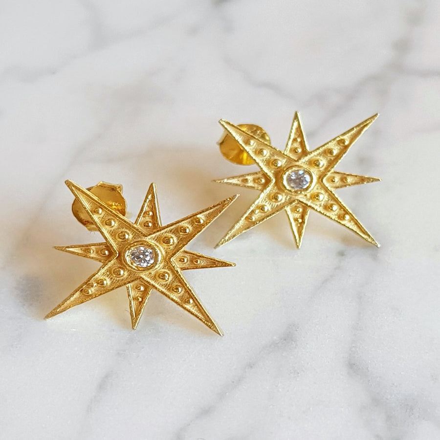 North Star Gold Earring