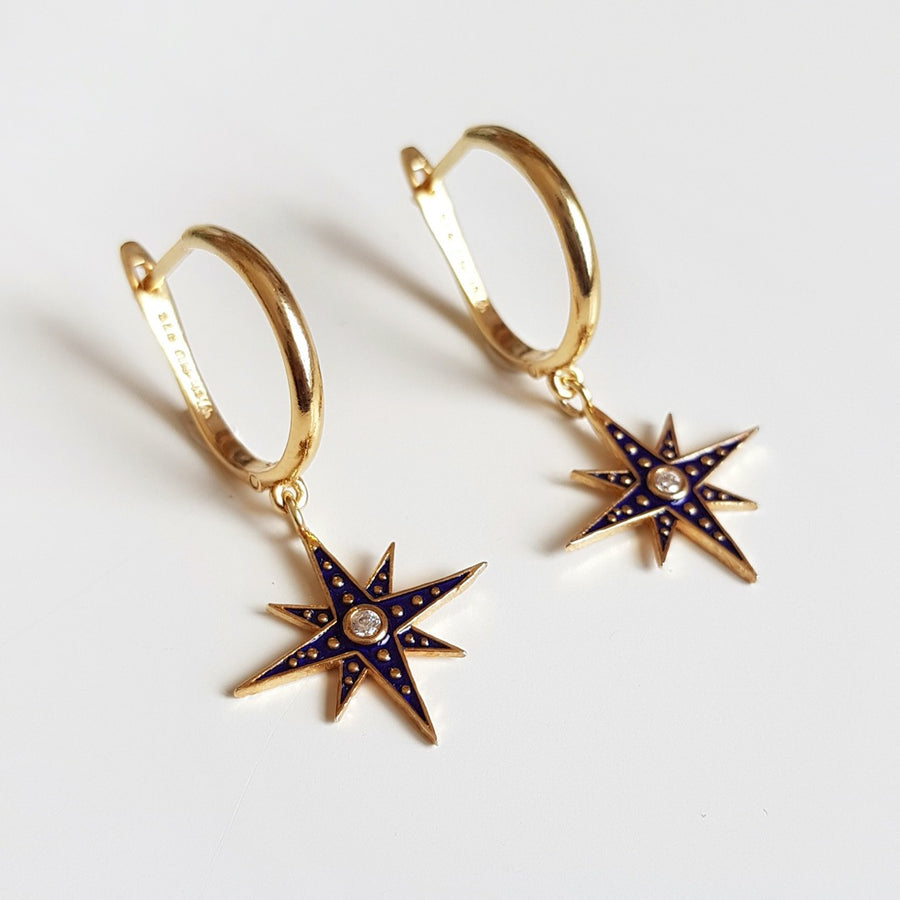 North Star Hoop Gold Earring