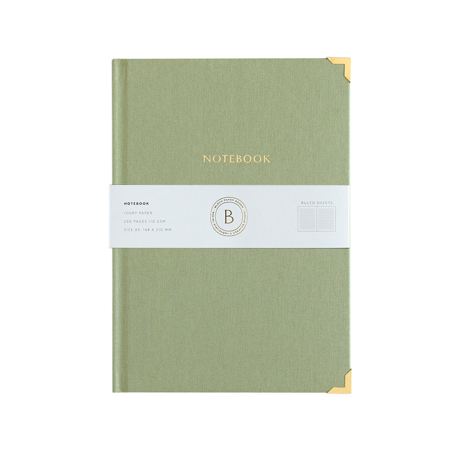 Linen Notebook, Olive