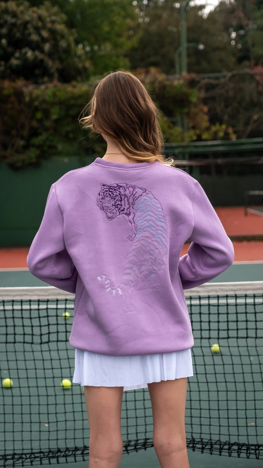 Leylak Kaplanlı Sweatshirt